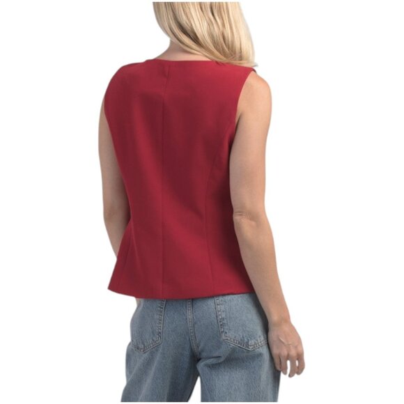 GEMMA+ JANE Scoop Neck Vest With Gold Buttons - Picture 2 of 3